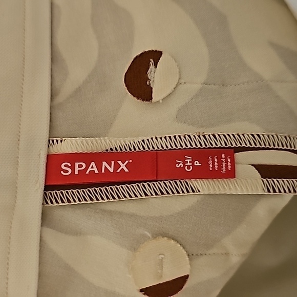 Spanx On-the-Go Printed Ankle Slim Straight Pant clay zebra stripe small WP63 - Picture 8 of 9
